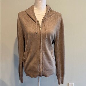 Cielo Brown Zip-Up Hoodie Jacket